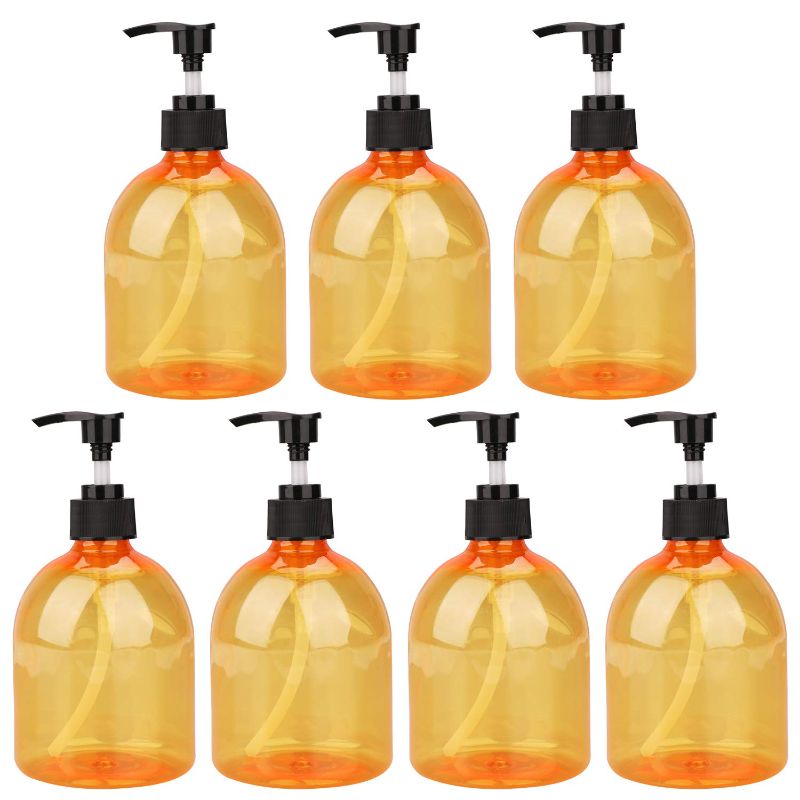 Photo 1 of Plastic Pump Bottle 16oz?Woaiwo-q Soap Dispenser Empty Shampoo Dispenser Bottles for Cleaning Solutions,Hair,Oils,(7 pack,orange)
