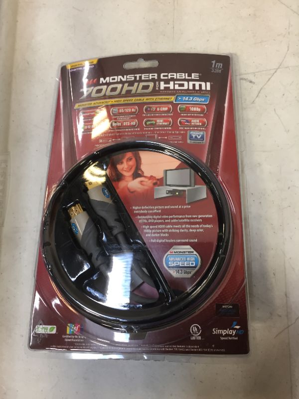 Photo 1 of Monster MC700HD-1M High Speed HDTV HDMI Cable (1 meter) (Discontinued by Manufacturer)
