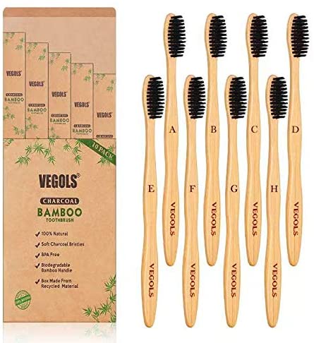 Photo 1 of Natural Biodegradable Bamboo Toothbrush, Eco-Friendly BPA-Free Soft Bristles Charcoal Toothbrush - 8 Black
2 PCK