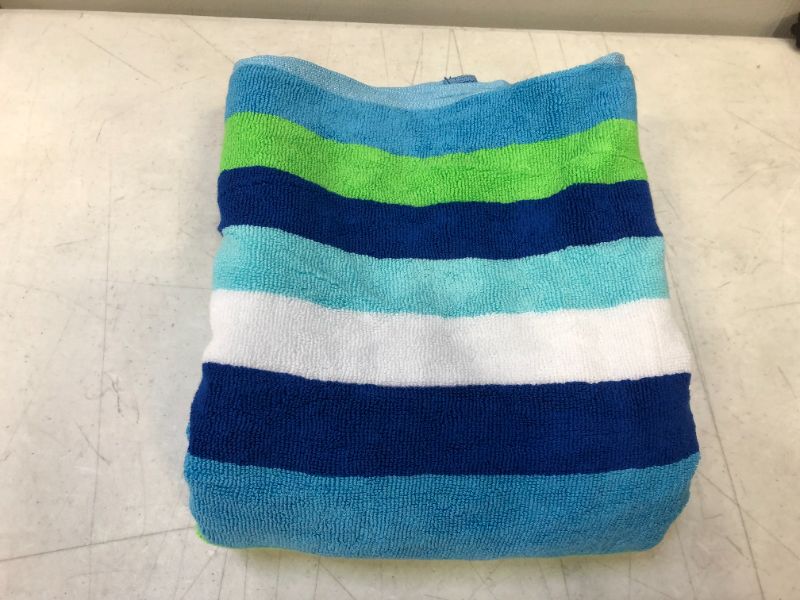 Photo 3 of Cool Striped Sand Resistant Beach Towel Blue/Green - Sun Squad