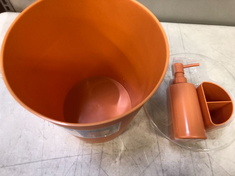 Photo 1 of dirty mark on the side--bathroom set 3 pcs orange color