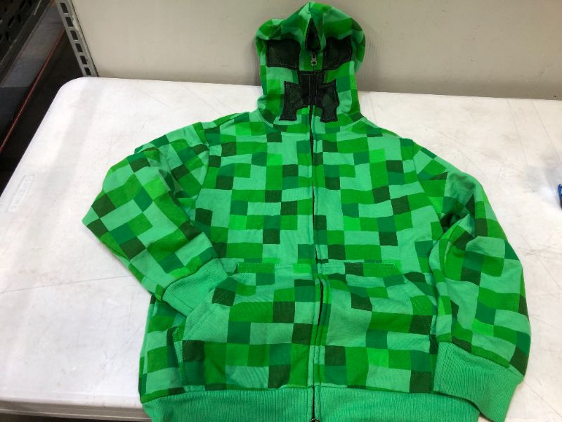 Photo 2 of boys' hooded zipper sweater----green SIZE M