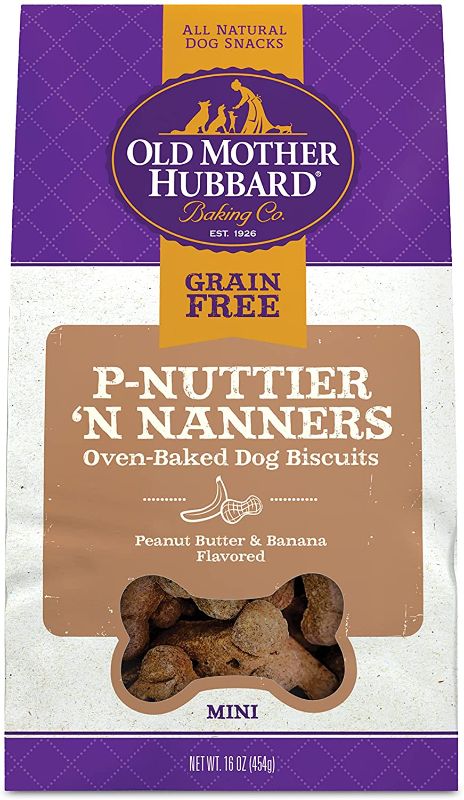 Photo 1 of 2pack--Old Mother Hubbard Peanut Butter & Banana Dog Treats, Grain Free, Oven Baked Crunchy Treats for Small Dogs, Natural, Healthy, Mini Training Treats  exp date 01-2022