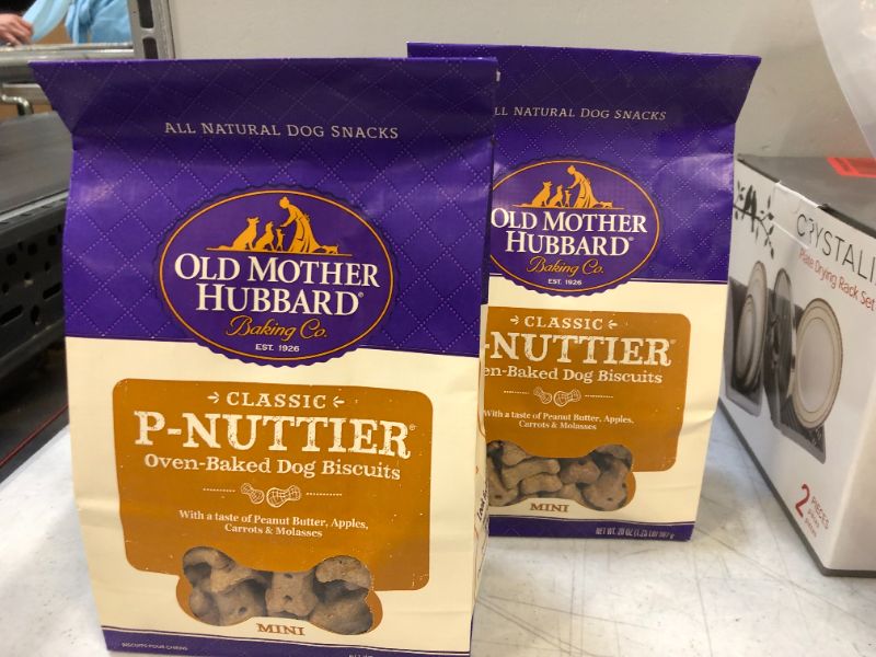 Photo 3 of 2pack--Old Mother Hubbard Peanut Butter & Banana Dog Treats, Grain Free, Oven Baked Crunchy Treats for Small Dogs, Natural, Healthy, Mini Training Treats  exp date 01-2022