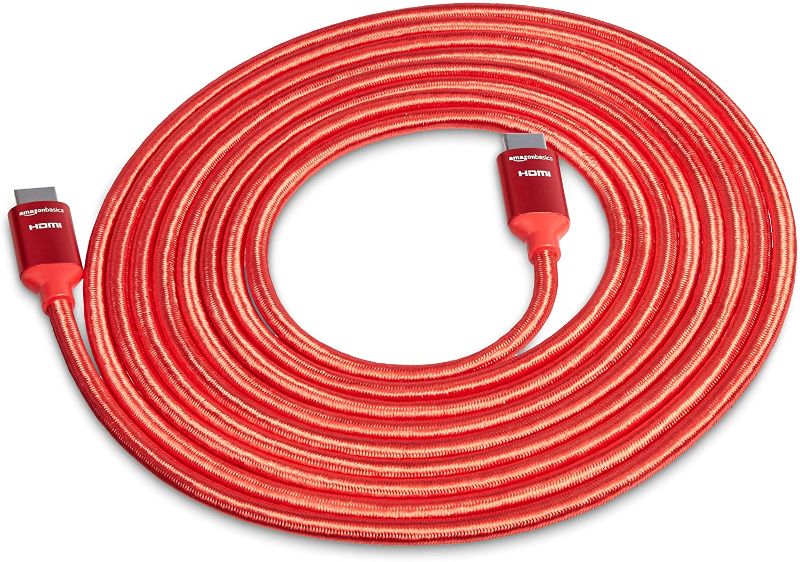 Photo 1 of high speed braided HMDI cable 1pack red---fabric sealed