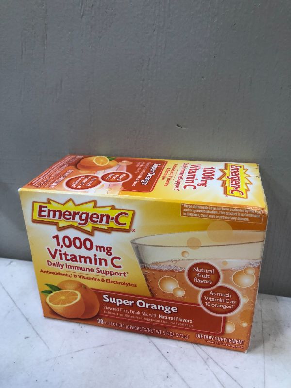 Photo 1 of Emergen-C Vitamin C Drink Mix - Super Orange - 30ct Exp- Nov-2022
