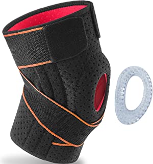 Photo 1 of Knee Brace for Knee Pain Women Men Compression Knee Brace with Side Stabilizers Gel Pad Adjustable Knee Support Sleeves for Meniscus Tear ACL Arthritis Working Out Medium 
