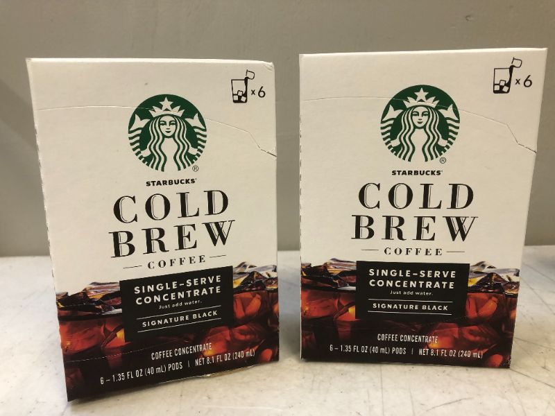 Photo 1 of 2pack-starbucks cold brew coffee single -serve concentrate-1.35fl oz exp date02-2022
