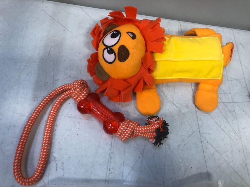 Photo 2 of 2-in-1 interactive plush puzzle dog toys (lion)