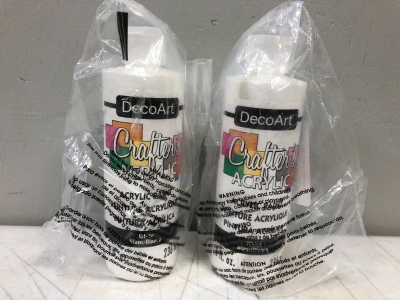 Photo 2 of 2PACK---DecoArt DCA01-9 Crafters Acrylic, 8-Ounce, White