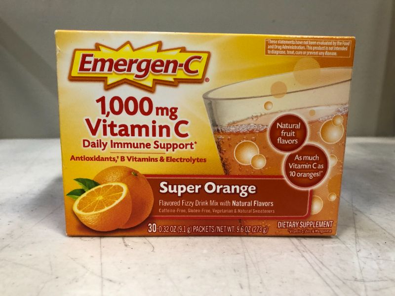 Photo 2 of Emergen-C Vitamin C Drink Mix - Super Orange - 30ct  exp date 11-2022