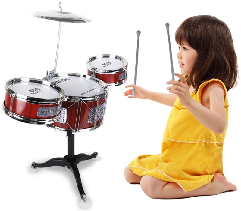 Photo 1 of Chilartalent Kids Drum Set Plastic Toy Drum Set for Kids 1 - 5 Years Old Boys Girls Musical Instruments Playing Beats Toys Ideal Gift Toy for Toddlers
