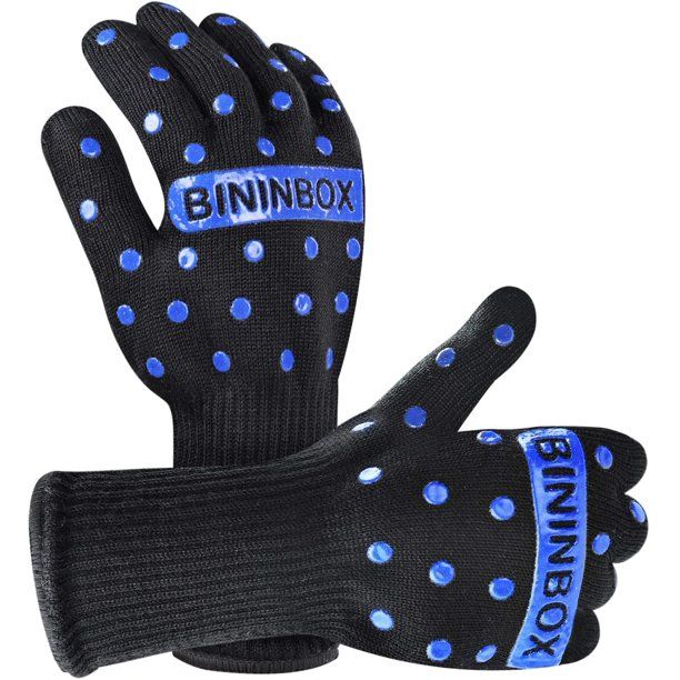 Photo 1 of 1472°F Extreme Heat&Cut Resistant Cooking Oven Mitt BBQ Grilling Gloves