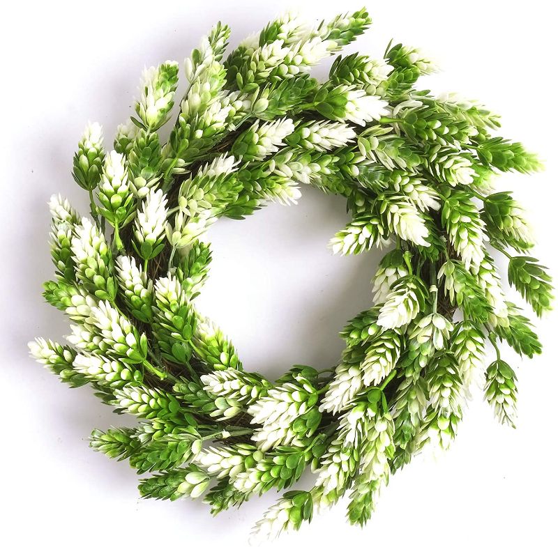 Photo 1 of Artificial Pineapple Grass Wreath 12” Spring Wreath Front Door Wreath Window Wreath Farmhouse Wreath for Decorating Summer Fall Wreath for Front Door Wall Window Party Spring Summer Décor (Green)
