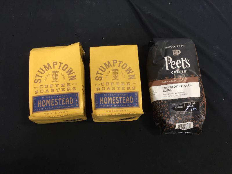 Photo 1 of 3 Pack Whole Bean Coffe, Peet's and StumpTown Freshest by 06.03.2021