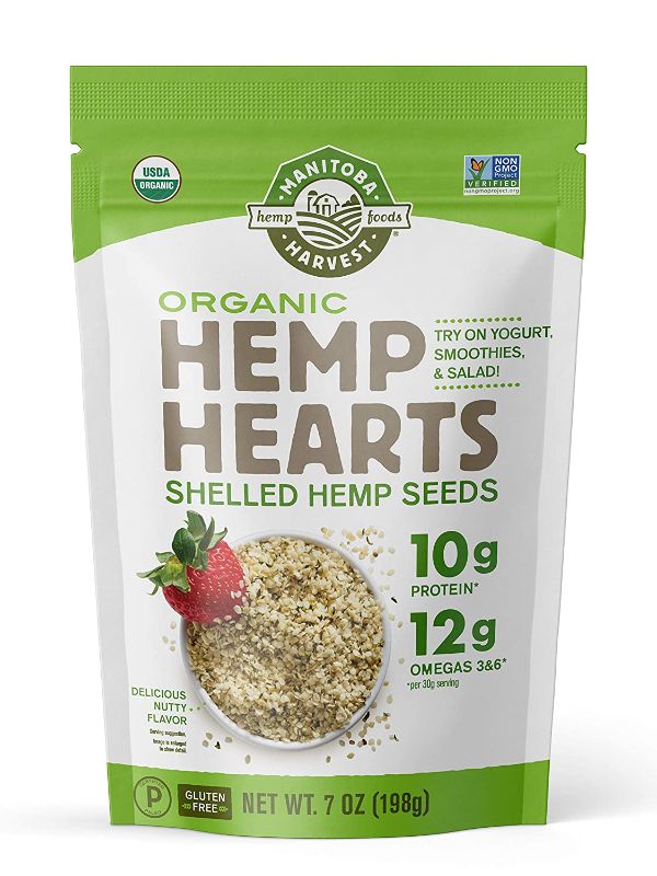 Photo 1 of 3 Pack - Manitoba Harvest Organic Hemp Hearts Shelled Seeds with 10g Protein & 12g Omegas per Serving, Non-GMO, Gluten Free, 7 Ounce Exp 2022 SEP 30
