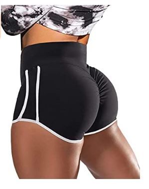 Photo 1 of Gafeng Women's Scrunch Butt Shorts Booty Lifting Ruched High Waist Workout Yoga Running Short Leggings SMALL