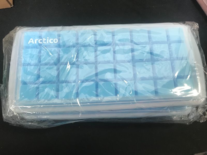 Photo 1 of 3 Pack Blue Ice Cube Tray with Lids, Silicone