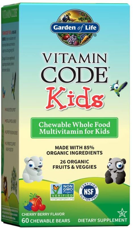 Photo 1 of Garden of Life Vegetarian Multivitamin Supplement For Kids, Vitamin Code Kids Chewable Raw Whole Food Vitamin With Probiotics, 60 Chewable Bears exp 01.2023