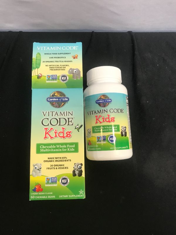 Photo 2 of Garden of Life Vegetarian Multivitamin Supplement For Kids, Vitamin Code Kids Chewable Raw Whole Food Vitamin With Probiotics, 60 Chewable Bears exp 01.2023