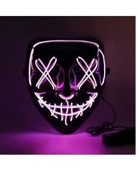 Photo 1 of 2 pack - Halloween Led Light Up Mask - Purge Light Up Mask For Kids Men Women - Glowing Mask for Halloween Festival Party Carnival
