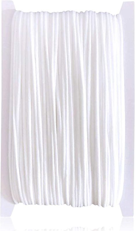 Photo 1 of 4 pack - Fali Elastic Bands for Masks 1/8 inch, 50 Yard White Elastic String for Sewing, Elastic Bands for Wigs, 1/8 Inch Elastic Stretchy Ear Tie Rope Handmade Ribbing Fabric Elastic for Masks(3mm White)
