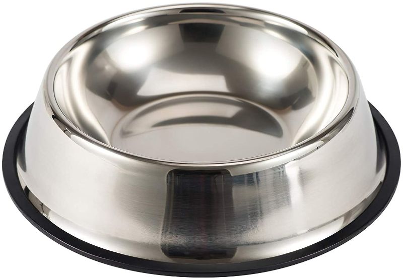 Photo 1 of 2 pack - Bosose Paragon Stainless Steel Dog Bowl with Noise Reduction Non-Slip Rubber Base & Solid Durable Easy-Cleaning Anti-Rust Water and Food Feeder for Dogs and Cats
