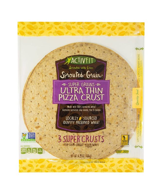 Photo 1 of 2 PACK - Golden Home UltraThin 12 Inch Pizza Crusts - Pack of 1, 3 Crusts - Healthy Choice with Super Easy to Bake Shelf Stable 6 Months Perfect for your pantry, Sprouted Grains, 14.25 Oz
BEST BY 10-7-21