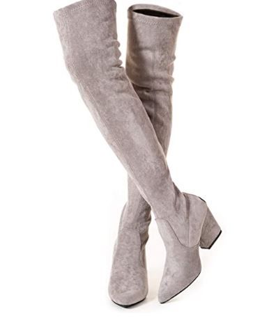Photo 1 of Women Boots Winter Over Knee Long Boots Fashion Boots Heels Autumn Quality Suede Comfort Square 3" Heels  Size 40
