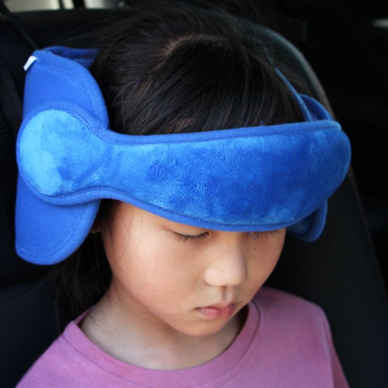 Photo 1 of  Adjustable Toddler Car Seat Head Support Band, Carseat Straps Cover, Safety Car Seat Neck Relief, Blue