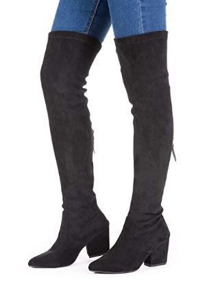 Photo 1 of Women Boots Winter Over Knee Long Boots Fashion Boots Heels Autumn Quality Suede Comfort 3 1/8" Square Heels US Size 11.5
