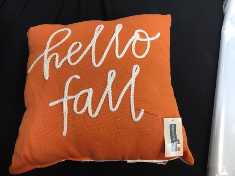 Photo 1 of "HELLO FALL" 12" X 12" THROW/COUCH PILLOW