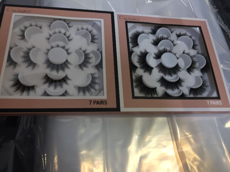 Photo 1 of  7 PAIRS 5D NATURAL HANDMADE FALSE EYELASHES