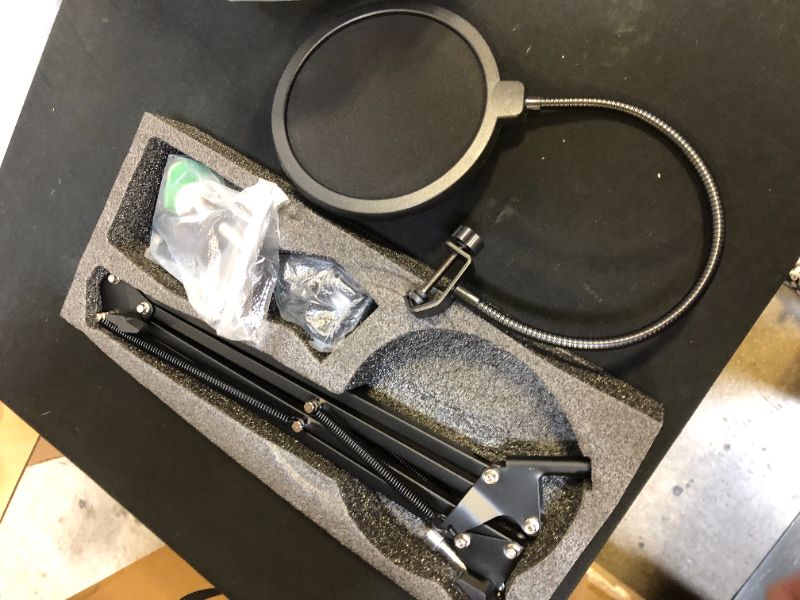 Photo 1 of NEUMA Professional Microphone Stand with Pop Filter Heavy Duty Microphone Suspension Scissor Arm Stand and Windscreen Mask Shield for Blue Yeti Snowball, Recordings, Broadcasting, Streaming, Singing
