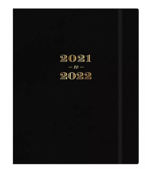 Photo 1 of 2021-22 Academic Planner 8" x 10" Faux Leather Bookbound Weekly/Monthly Black - Day Designer
