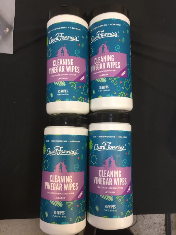 Photo 1 of 4 pack of Aunt Fannies Vinegar Wipes - Lavender - Case of 4 - 35 count