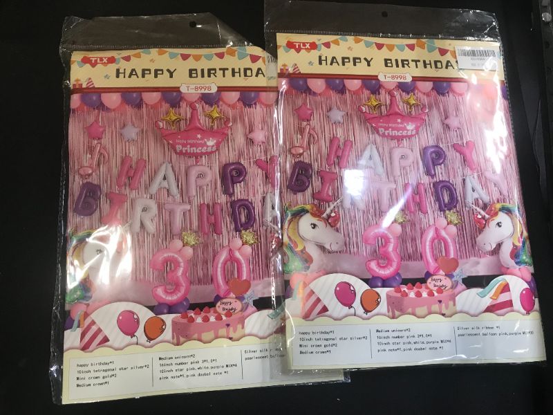 Photo 2 of 59PC UNICORN BIRTHDAY DECORATIONS FOR GIRLS 2PK