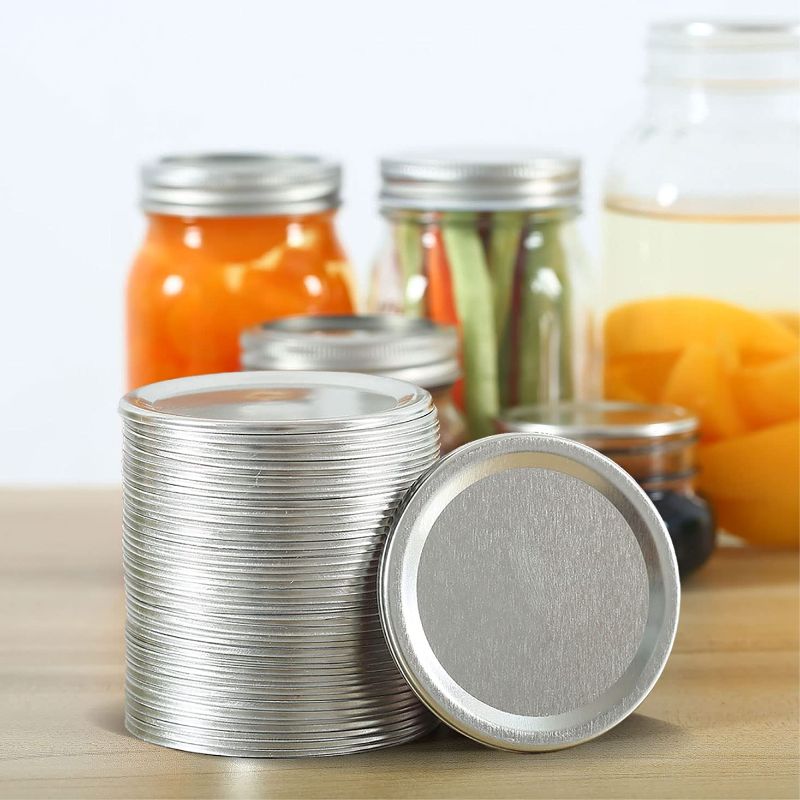 Photo 1 of 102 PCS] Canning Lids,70MM Canning Jar Lids,Seal and leak-proof Split-Type Canning Lids Regular Mouth, Mason Jar Lids Regular Mouth, Bulk Canning Lids(Accessories for free: 5 PCS Rings)
