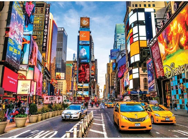 Photo 1 of 1000 Piece Jigsaw Puzzle For Adult, Family, Or Kids - Times Square  - 19.5" X 27.5" - Family Owned American Puzzle Company (factory sealed)