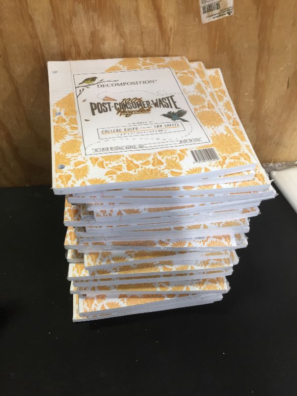 Photo 1 of 100 Sheets Loose Leaf Filler Paper College Ruled 8.5"x11" - Dposition Book PACK OF 26
