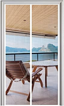 Photo 1 of YUFER Magnetic Screen Door 36 x 82, Mesh Curtain Screen Door Sliding Door Screen with Magnet Heavy Duty- White
