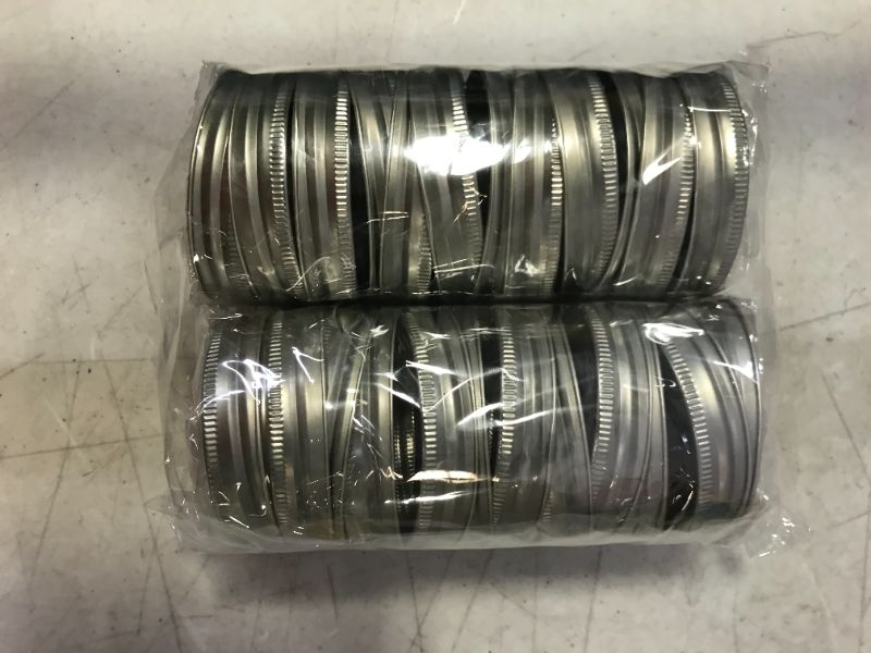 Photo 2 of 24 Pieces Regular Mouth Rings Bands 70mm Regular Mouth Mason Jar Rings Storage Tinplate Canning Jar Band (70mm-Regular Mouth, Silver Lids and Bands-24PCS)
