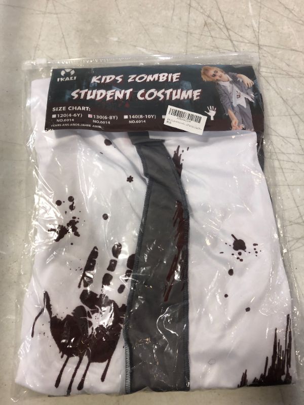 Photo 1 of IKALI Zombie Halloween Costume, Girls Boys Women Cheerleader High School Prisoner Bride Nurse Bloody Kids Fancy Dress Outfit SIZE 6-8 YEARS