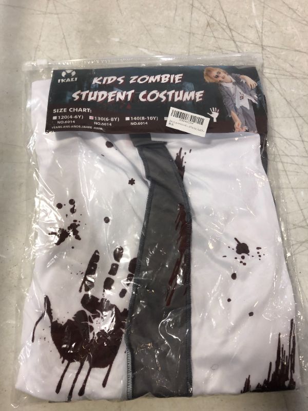 Photo 2 of IKALI Zombie Halloween Costume, Girls Boys Women Cheerleader High School Prisoner Bride Nurse Bloody Kids Fancy Dress Outfit 6-8 YEARS