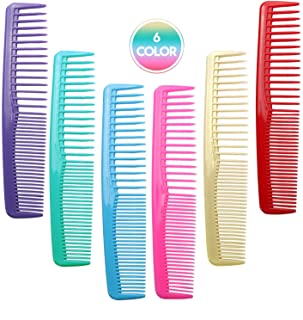 Photo 1 of QITIMIR Colorful Hair Comb Set 6 Colors in Pack, Hair Combs For Women and Men and Kids, Detangler Comb, Wide Tooth Combs, Ideal For Cutting, Red, Blue, Green, Purple, Pink and Yellow… (Daisy)