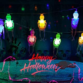 Photo 1 of FLOWERCAT Halloween 2 String Lights Sets, Halloween Decoration Skeletons String Lights 8 Lighting Modes