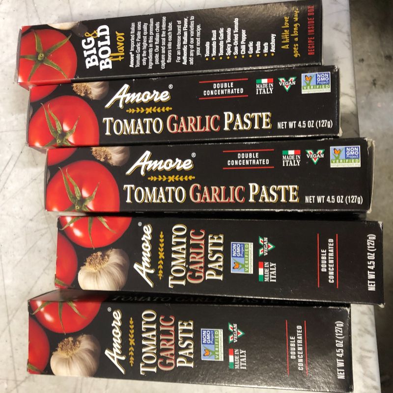 Photo 2 of Amore All Natural Garlic Tomato Paste, 4.5 Ounce Tube 4 packs