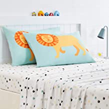 Photo 1 of Amazon Basics Kids Laughing Lions Soft, Easy-Wash Microfiber Pillow Cases - Standard Set, Lion