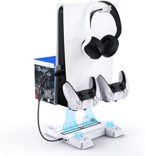 Photo 1 of NexiGo PS5 Vertical Stand with Headset Holder, Multifunctional Stand with Cooling Station and Game Storage, Dual Controllers Charger, Headphone Stand, for Playstation 5 (Disc and Digital Edition)
by NexiGo
