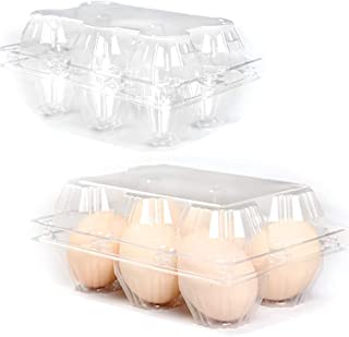 Photo 1 of 15 Pack Plastic Egg Cartons Bulk Clear Chicken Egg Tray Holder for Family Pasture Chicken Farm Business Market - Holds 6 Eggs Securely